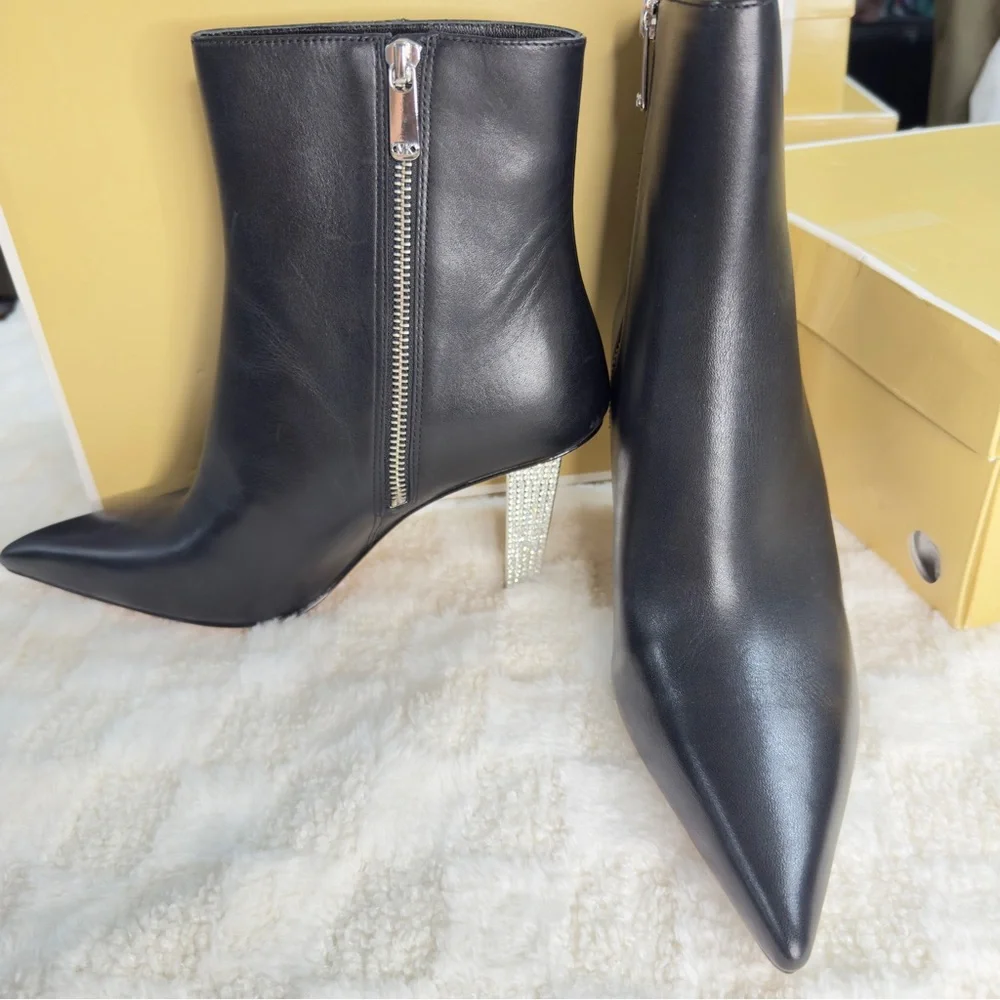 Michael Michael Kors Halle Black Leather Ankle Boots size 7M** 8.5M* 9M* - Picture 7 of 7